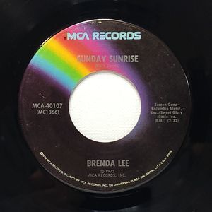 Brenda Lee Vinyl 45 Sunday Sunrise / Must I Believe on MCA VG+ Country